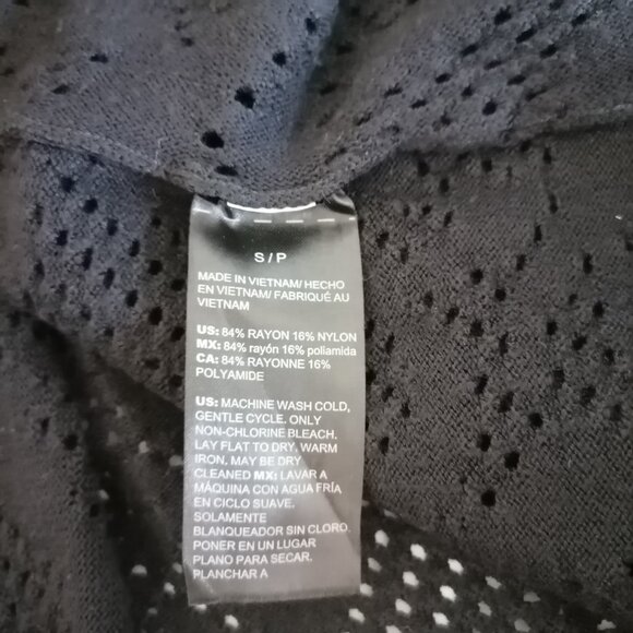 White House Black Market Women's Black Open Front Trim Shrug Sweater Size Small - Picture 7 of 8